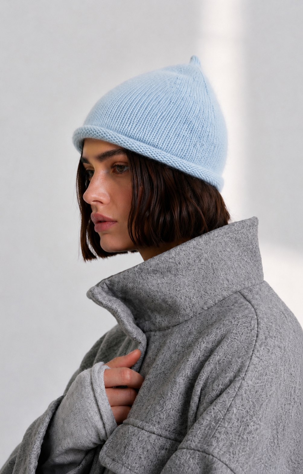 Generated model wearing the hat, profile