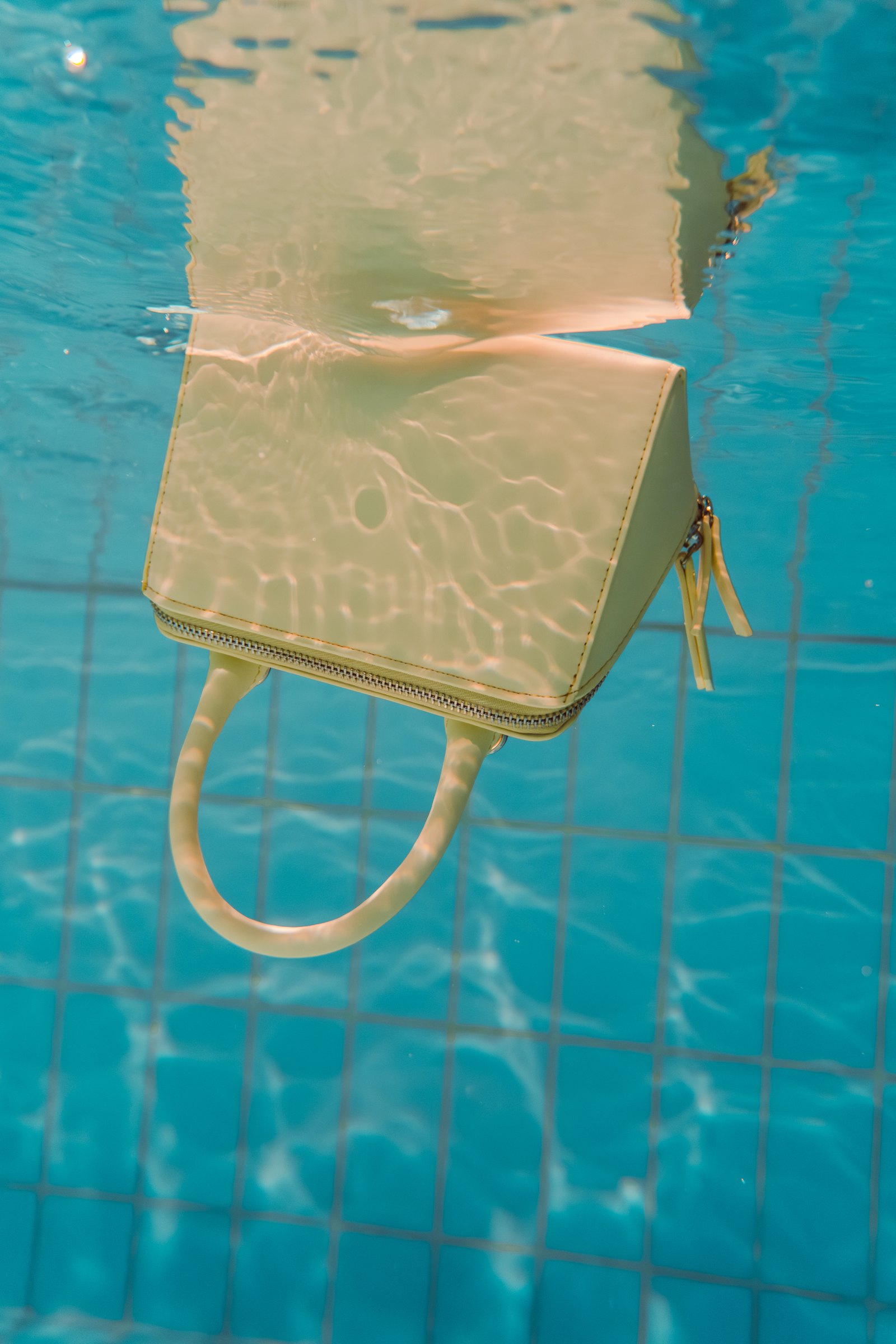 Bag floating underwater
